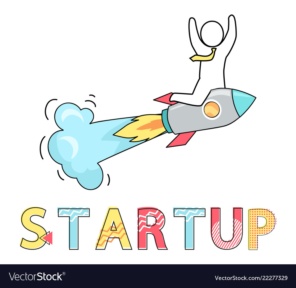 Startup abstract visualization of successful idea Vector Image