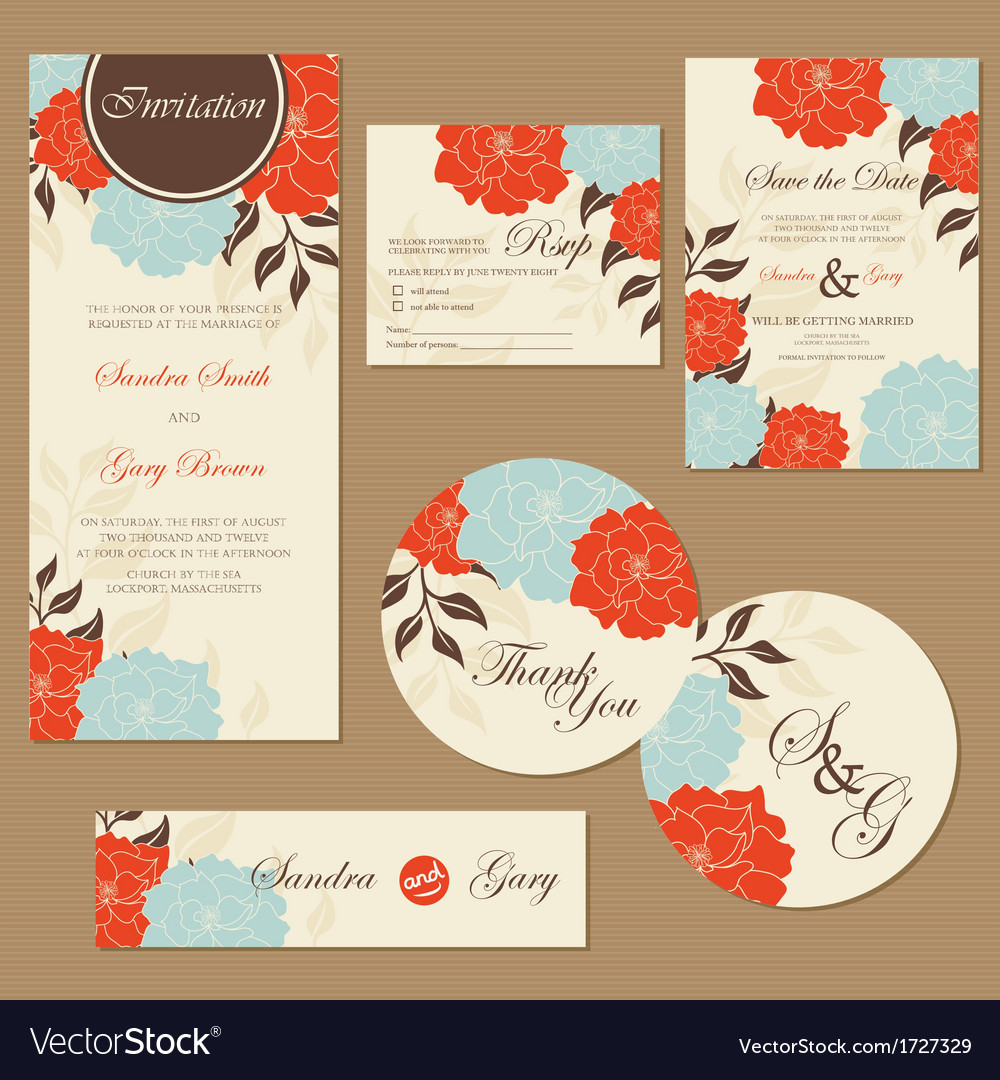 Vintage Wedding Invitation Set