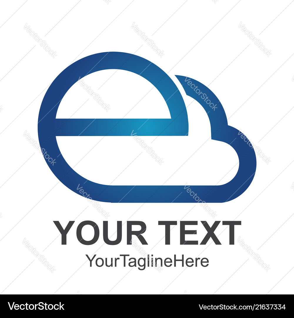 Abstract cloud letter e logo design template Vector Image