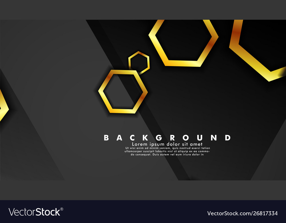 Background design that overlaps with hexagon gold vector image Background design that overlaps with hexagon gold