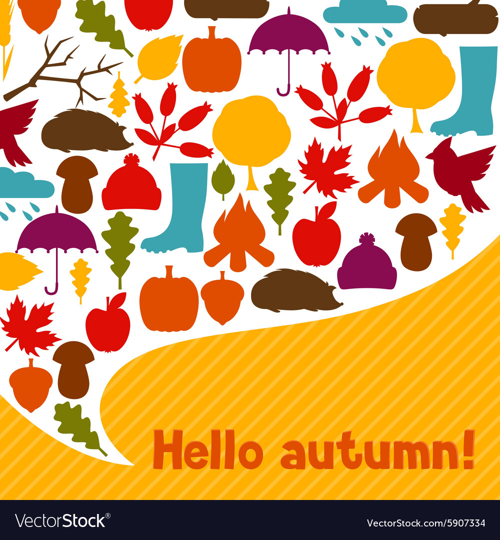 Hintergrunddesign mit Herbst-Icons und Objekten