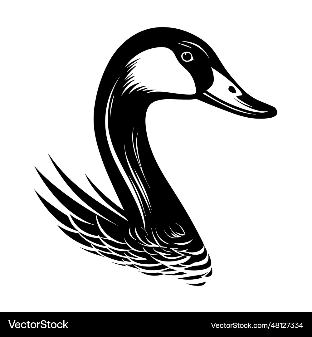 Beautiful goose silhouette Royalty Free Vector Image