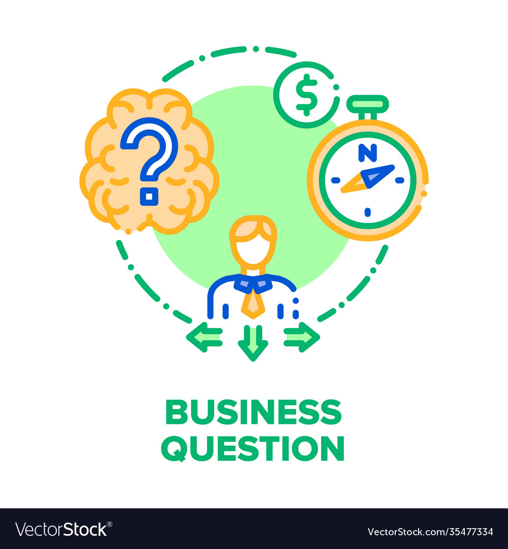 Business question and solve concept color