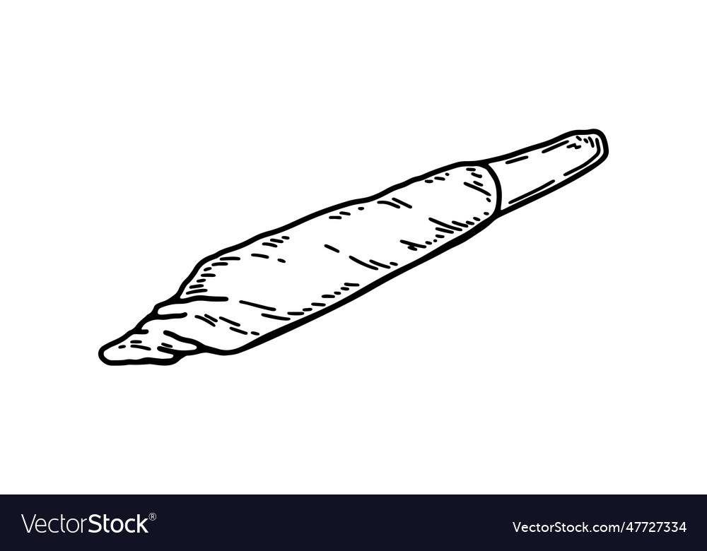 Cannabis joint hand drawn in sketch style Vector Image