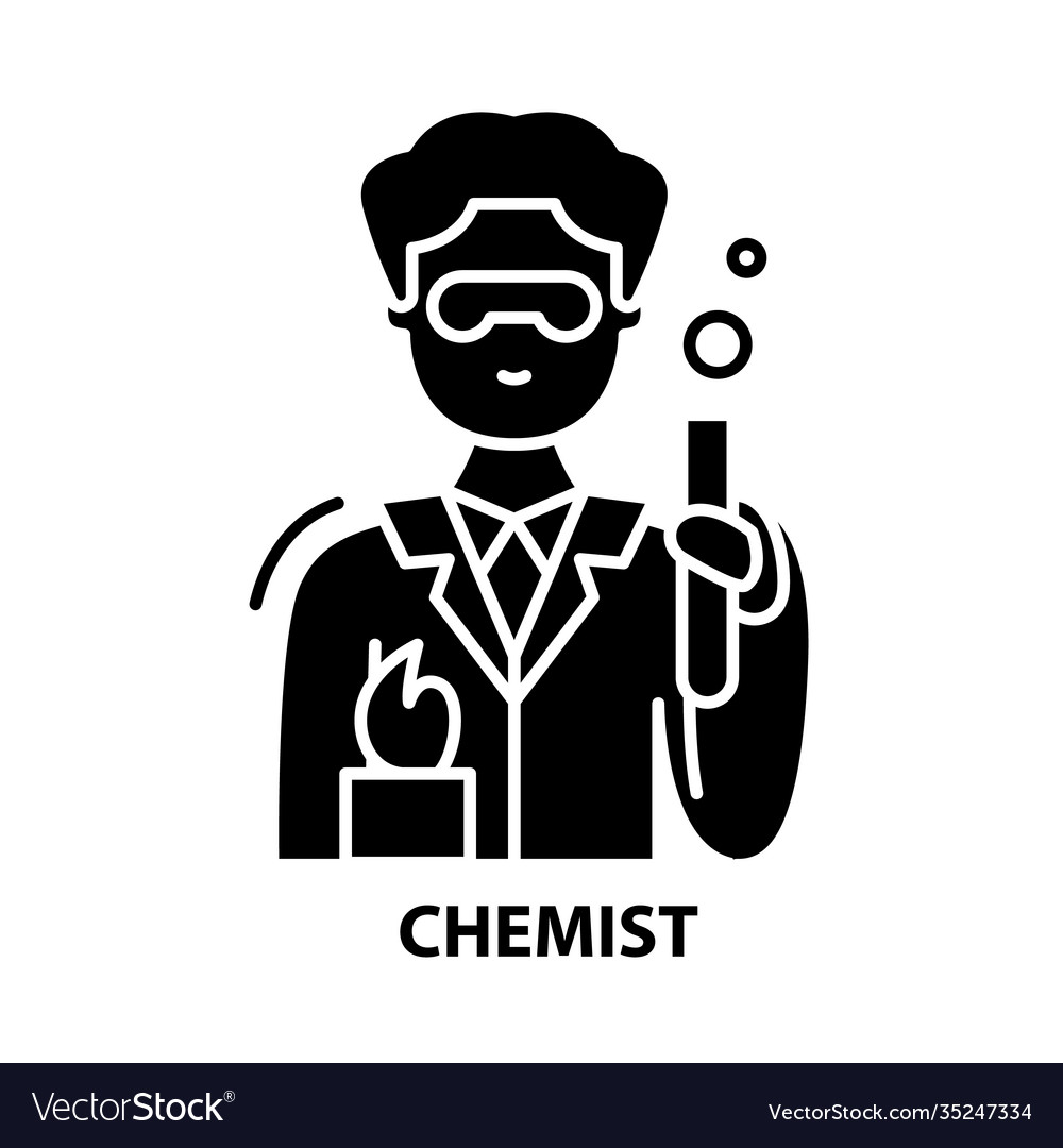 Chemist icon black sign with editable vector image Chemist icon black sign with editable
