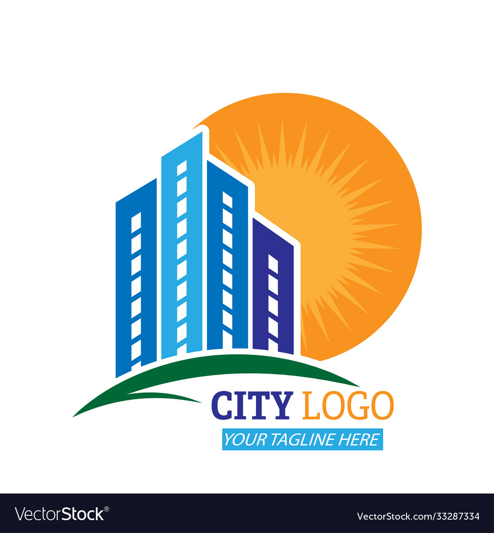 City logo for logo sticker and emblem Royalty Free Vector