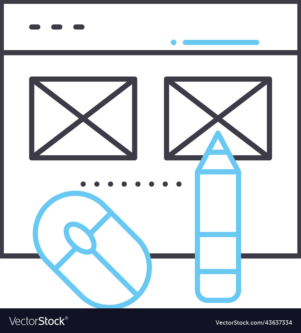 Design web page line icon outline symbol vector image Design web page line icon outline symbol