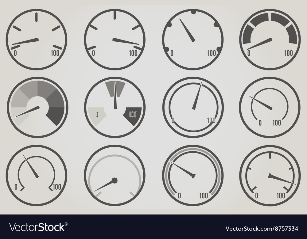 Gauge meter icons sets Royalty Free Vector Image