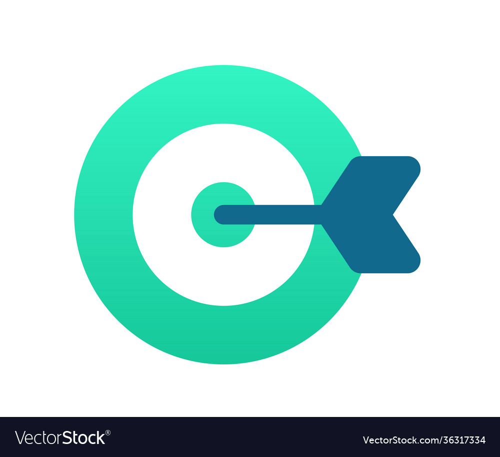 Goal objective target single isolated icon vector image Goal objective target single isolated icon