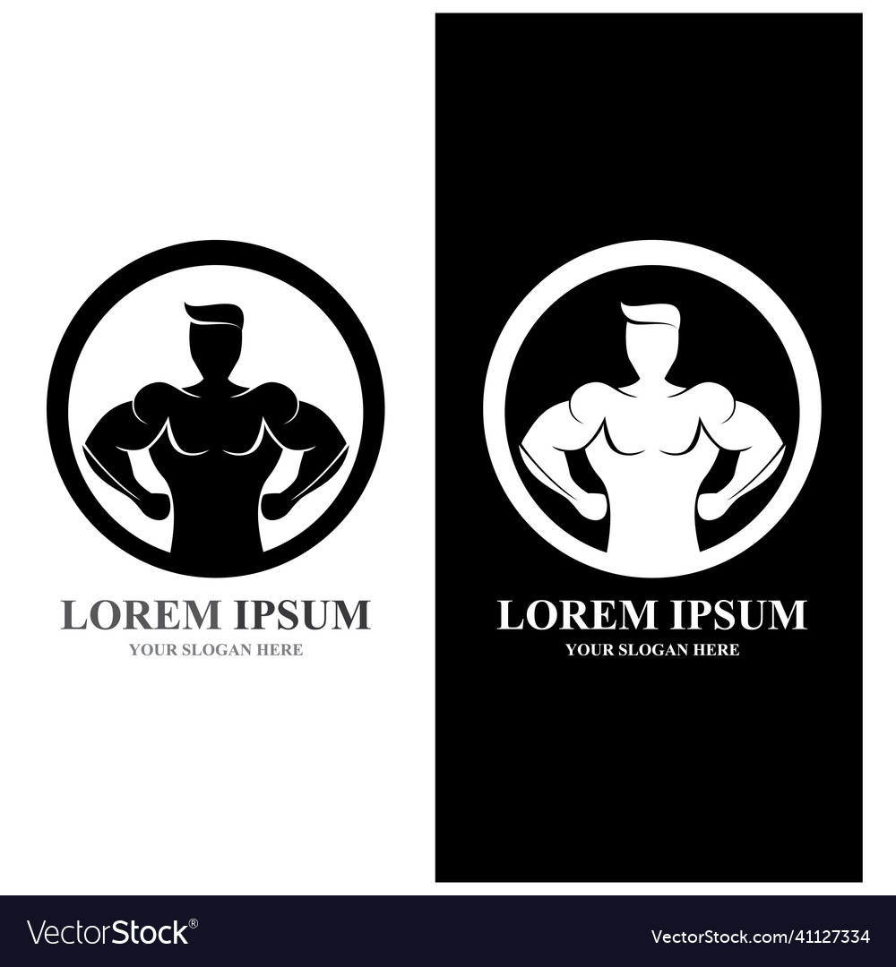 Gym badge fitness logo design object and icons