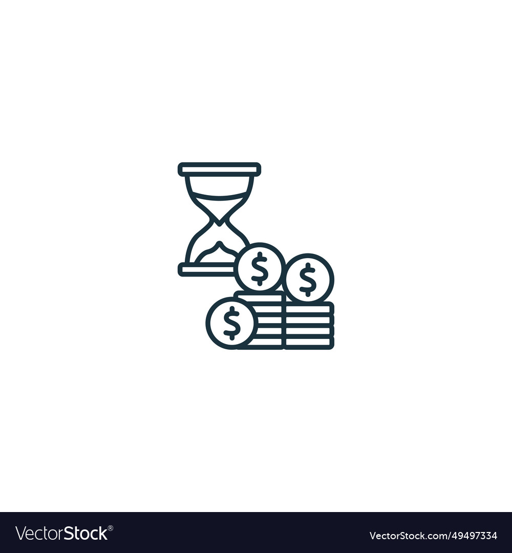 hourly-rate-outline-icon-monochrome-simple-sign-vector-image