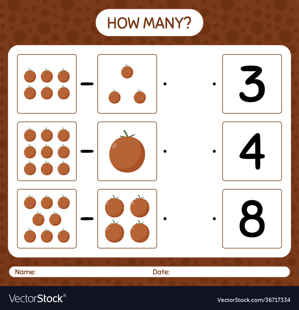 How many counting game with velvet apple vector image How many counting game with velvet apple
