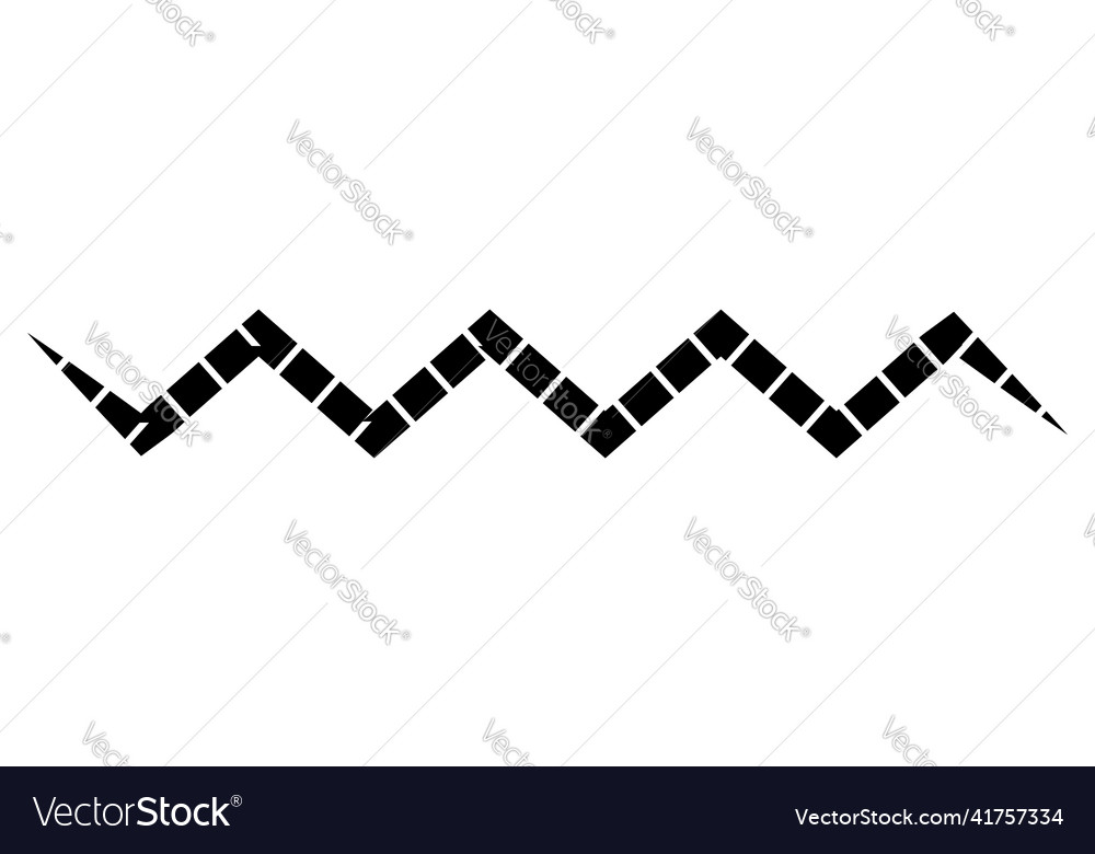 Line stripe element with distorted deformed effect vector image Line stripe element with distorted deformed effect