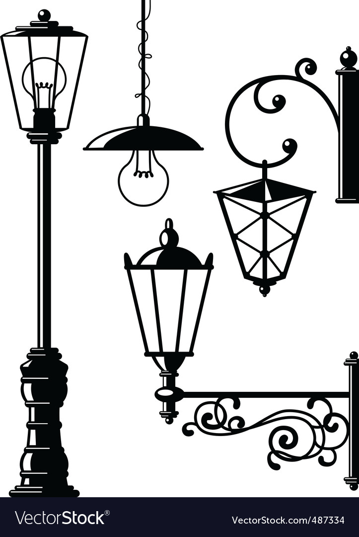 Oldfasioned lanterns Royalty Free Vector Image