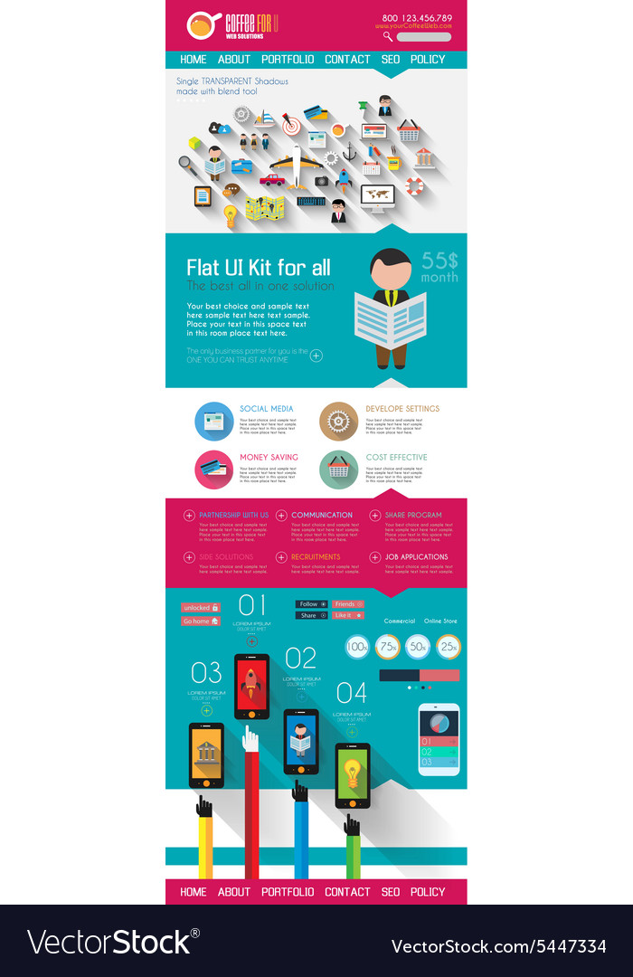 Onepageweb Royalty Free Vector Image Vectorstock