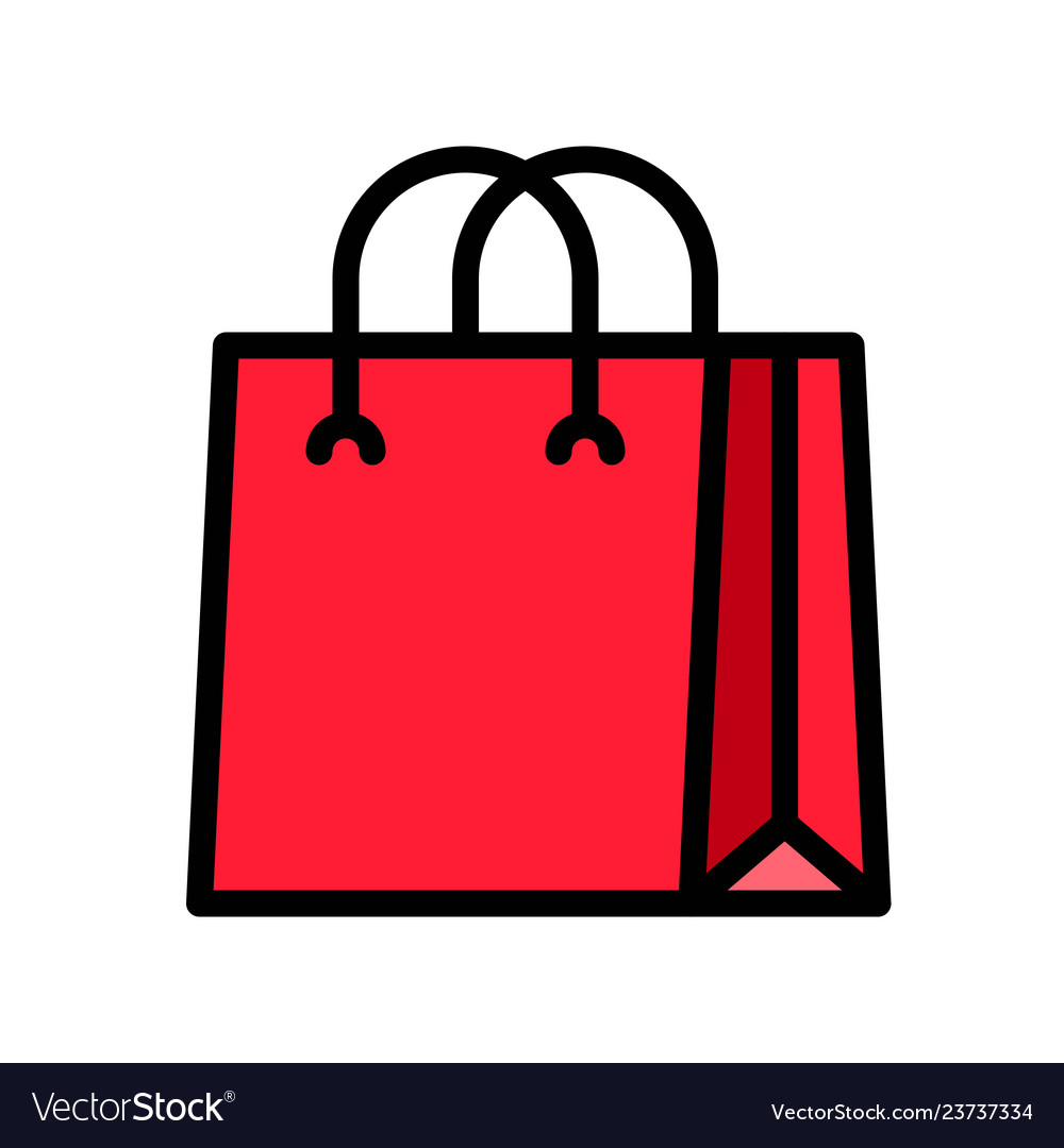 Paper bag filled style editable outline icon