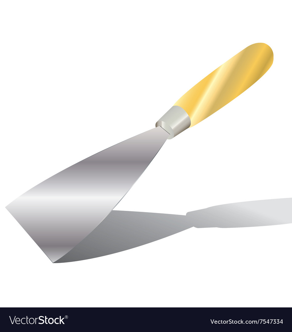 Scraper with wooden handle tool isolated