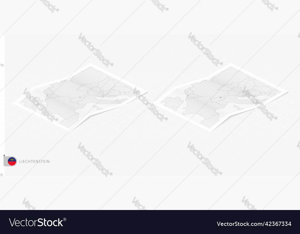 Set of two realistic map liechtenstein