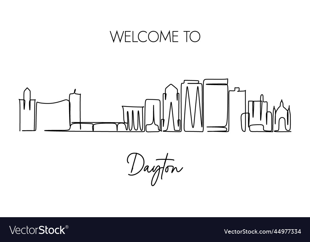 Single Line Dayton Skyline
