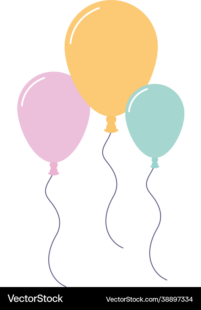 Three balloons design Royalty Free Vector Image