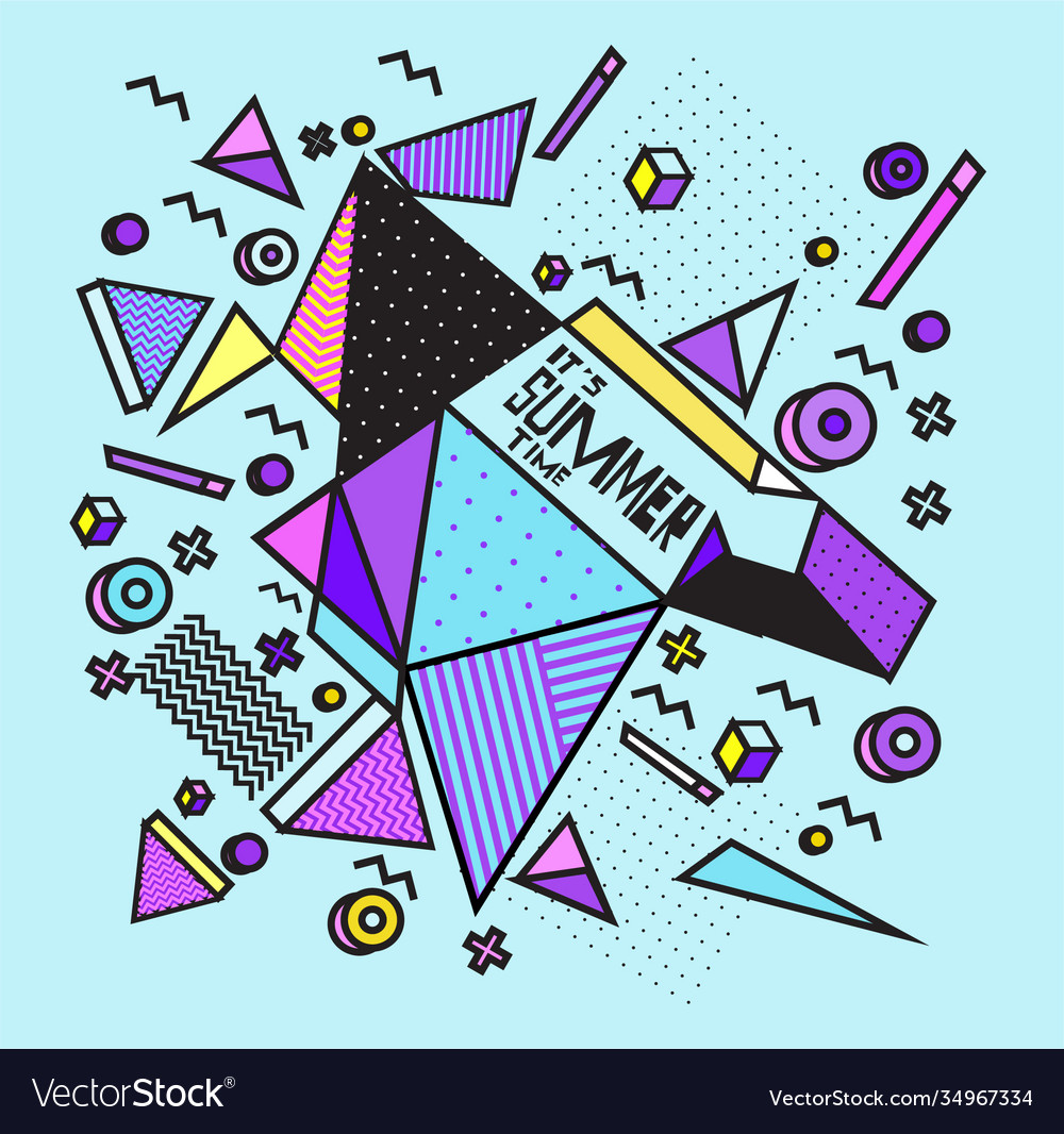 Triangle geometric forms for summer design event vector image Triangle geometric forms for summer design event