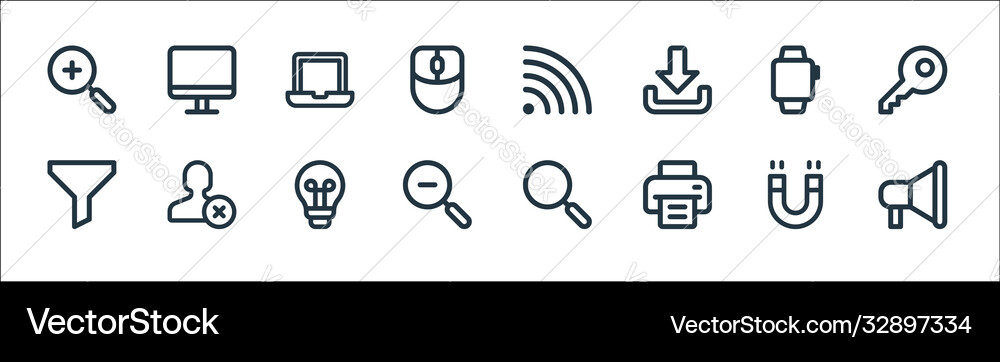 User interface line icons linear set quality line Vector Image