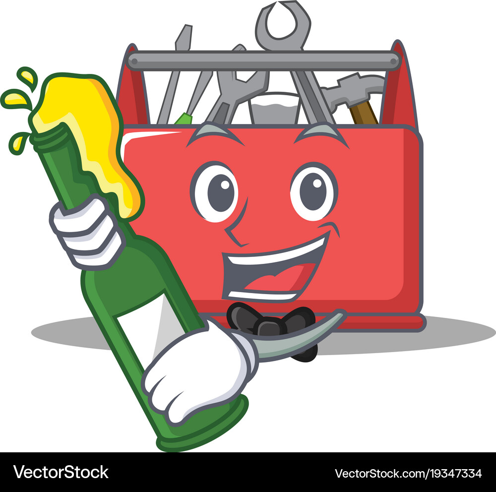 With beer tool box character cartoon Royalty Free Vector
