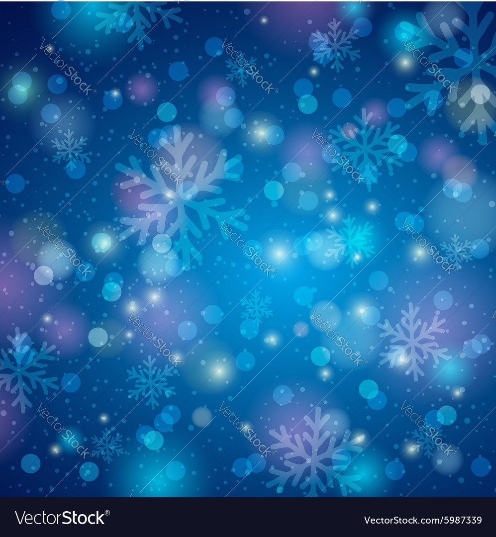Blue background with snowflake and bokeh