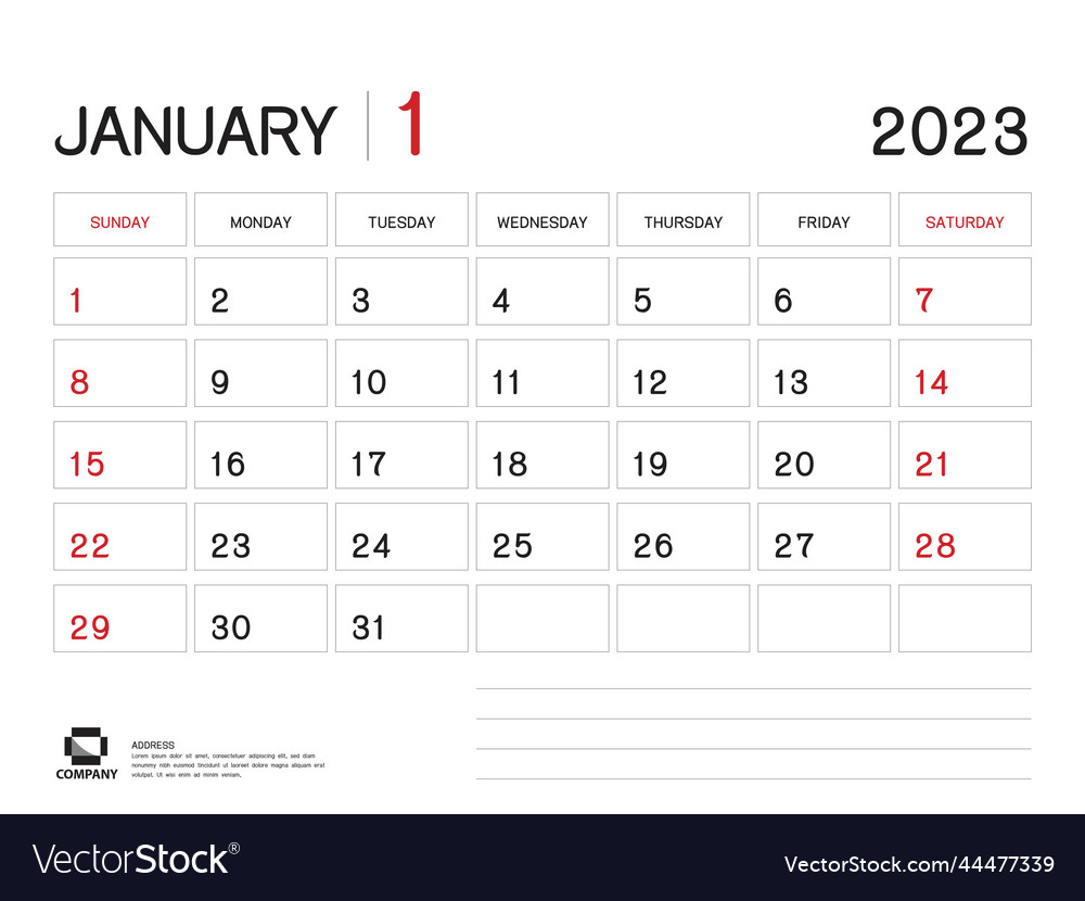 Calendar 2023 2023 year planner template Vector Image