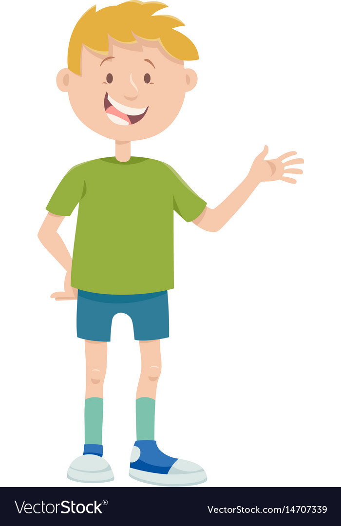 Cartoon teen boy Royalty Free Vector Image - VectorStock