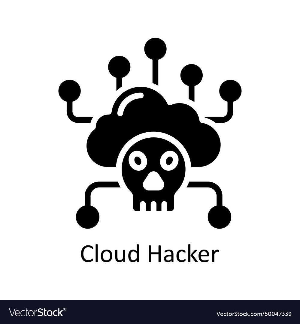 Cloud hacker solid icon style