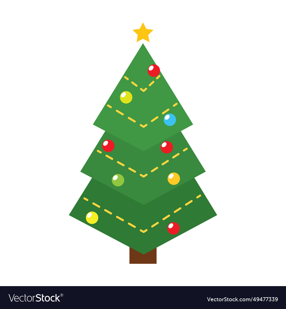 Colored christmas tree icon