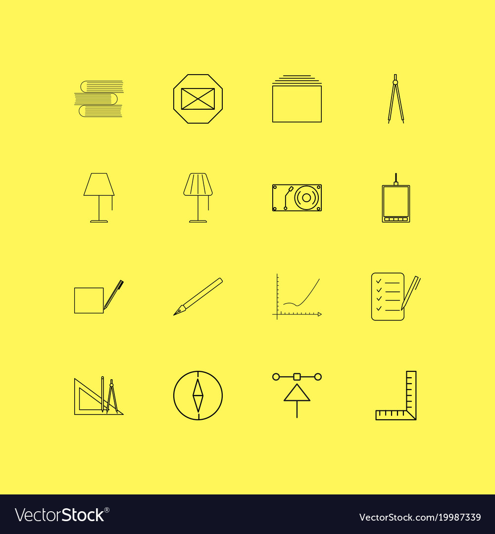 Design elements linear icon set simple outline