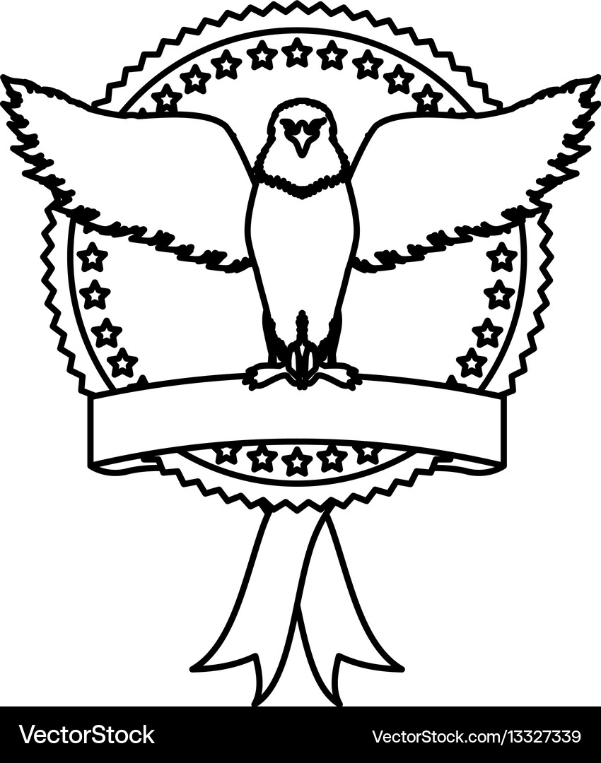 Emblem eagle sign icon Royalty Free Vector Image