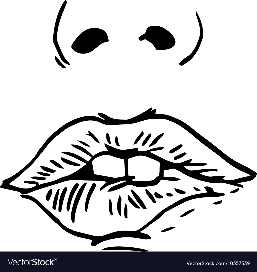 Fashion hand drawn female lips