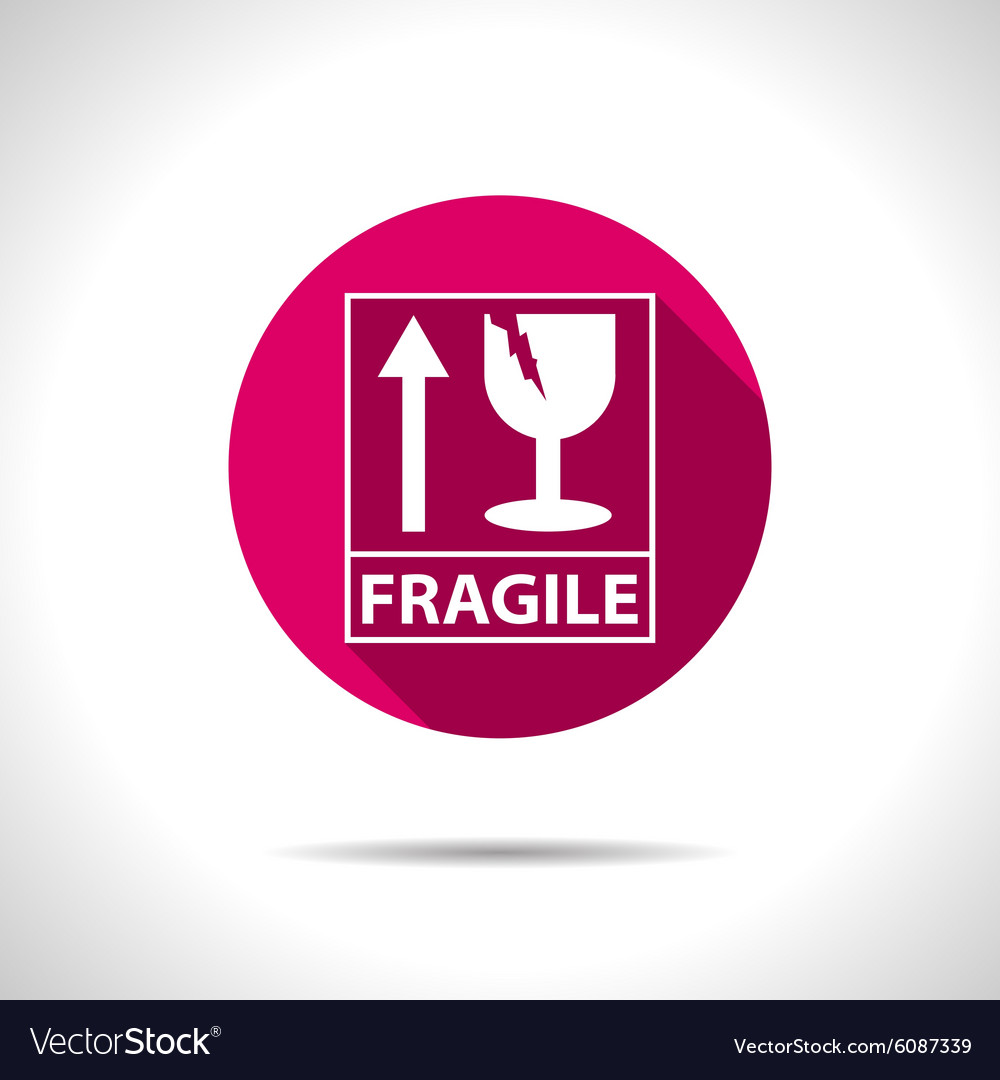 Fragile Icon - Circular Label