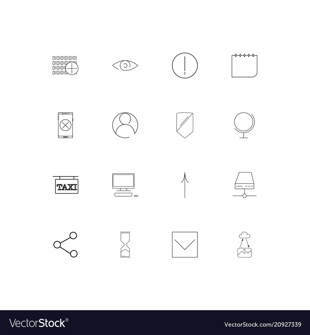 Internet technologies linear thin icons set