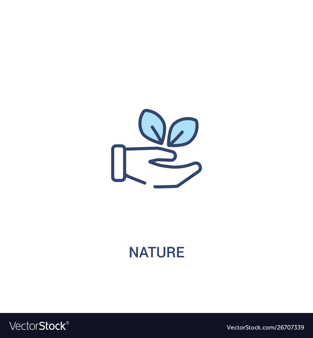 Nature concept 2 colored icon simple line element vector image Nature concept 2 colored icon simple line element