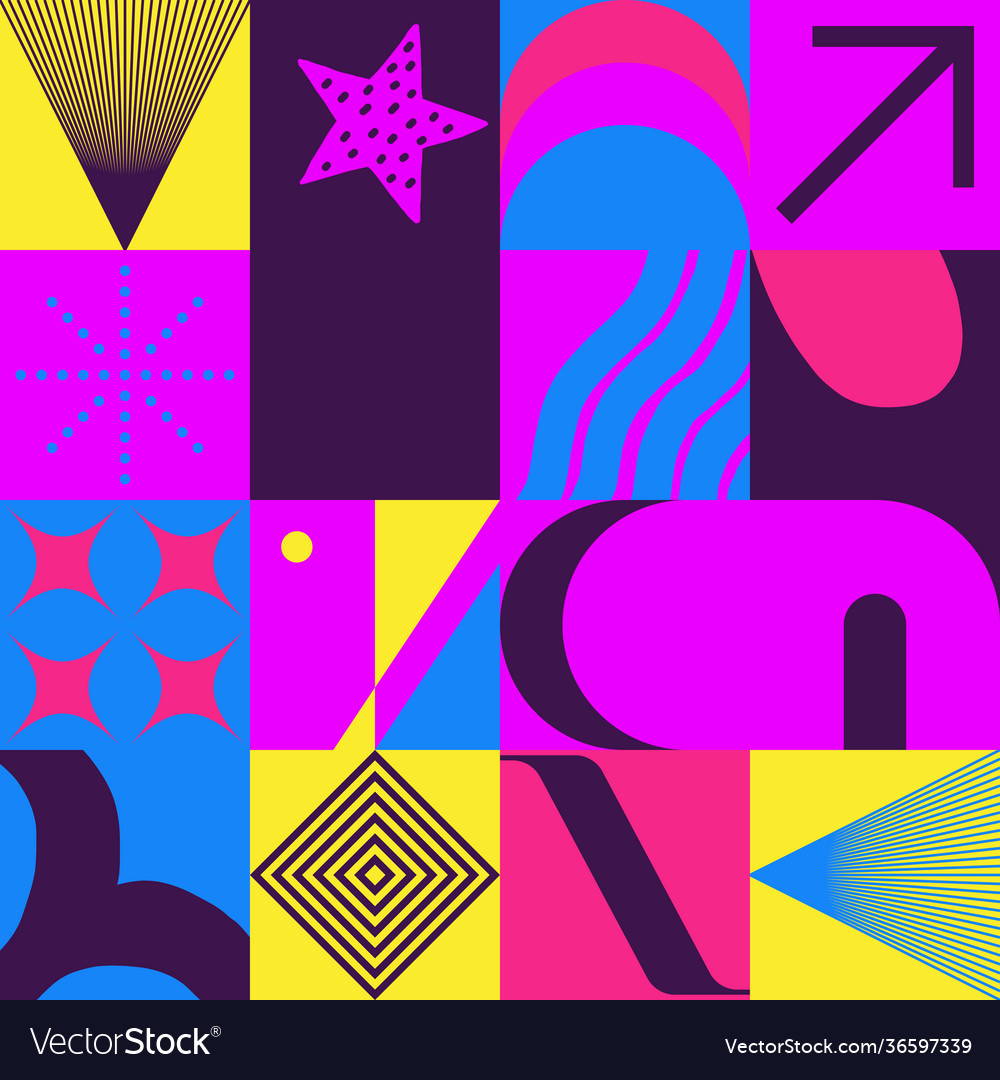 Neon abstract pattern design vector image Neon abstract pattern design
