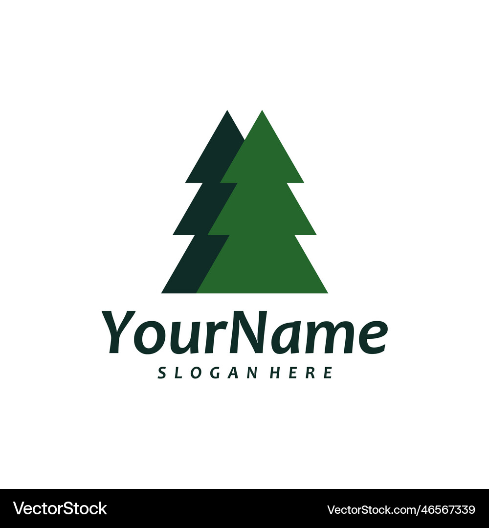 Pine tree logo template creative Royalty Free Vector Image