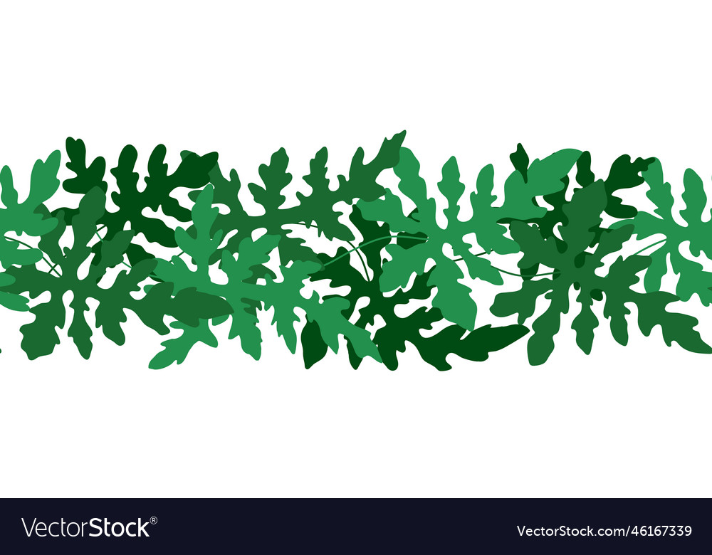 Seamless border pattern with leaves