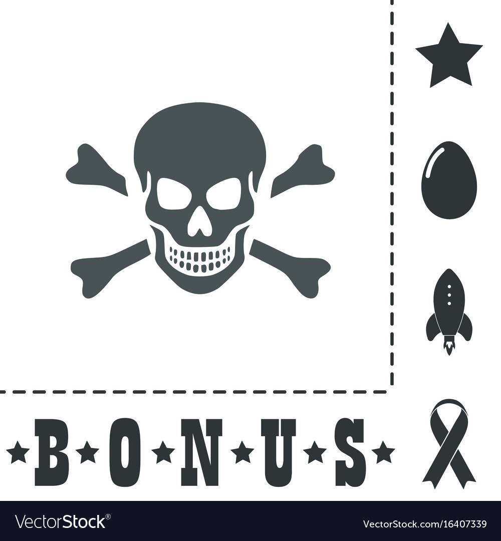 Skull and crossbones icon isolated