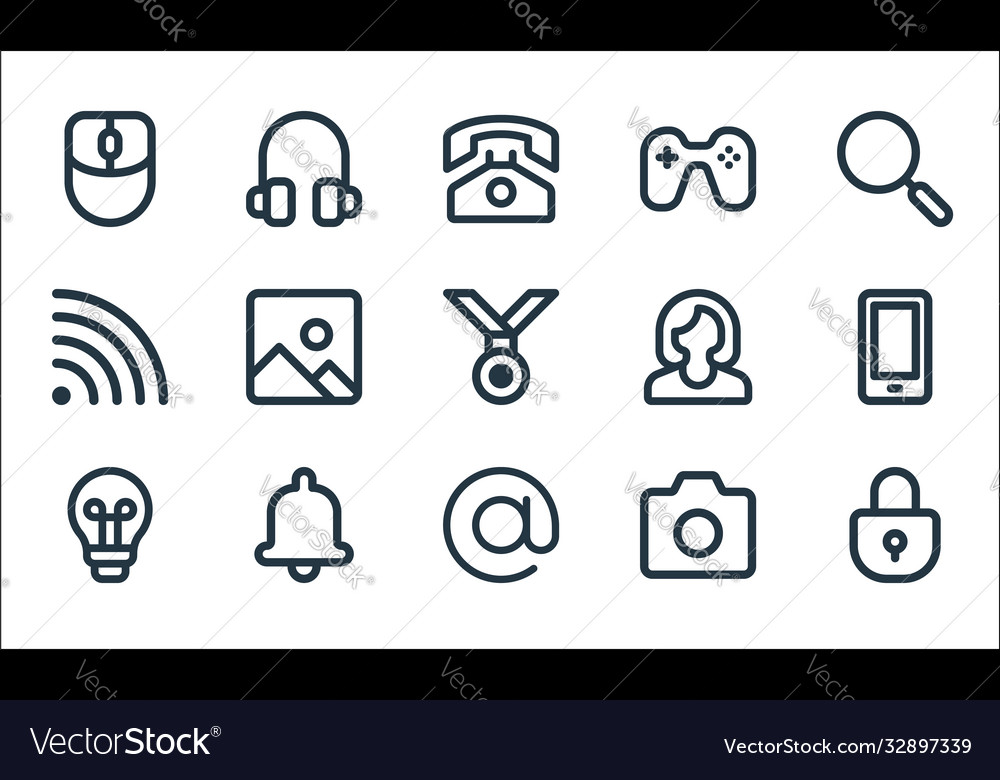 User interface line icons linear set quality