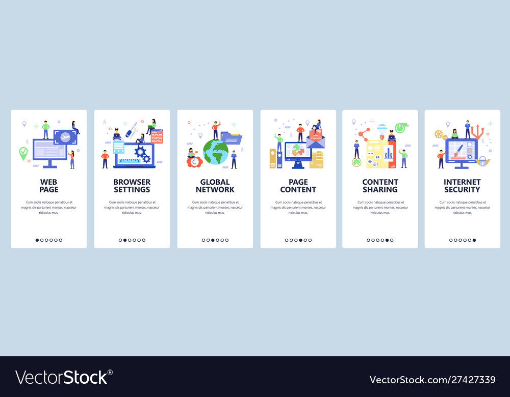 Website and mobile app onboarding screens