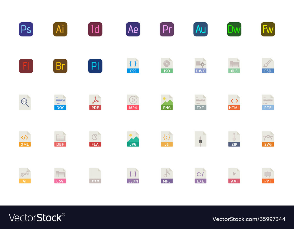 All file types icon you need adobe programes