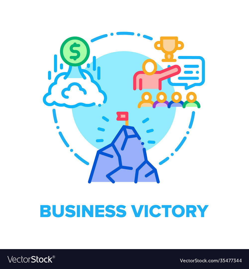 Business victory concept color vector image Business victory concept color