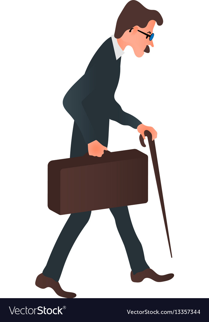 Cartoon character business man in a suit with a Vector Image