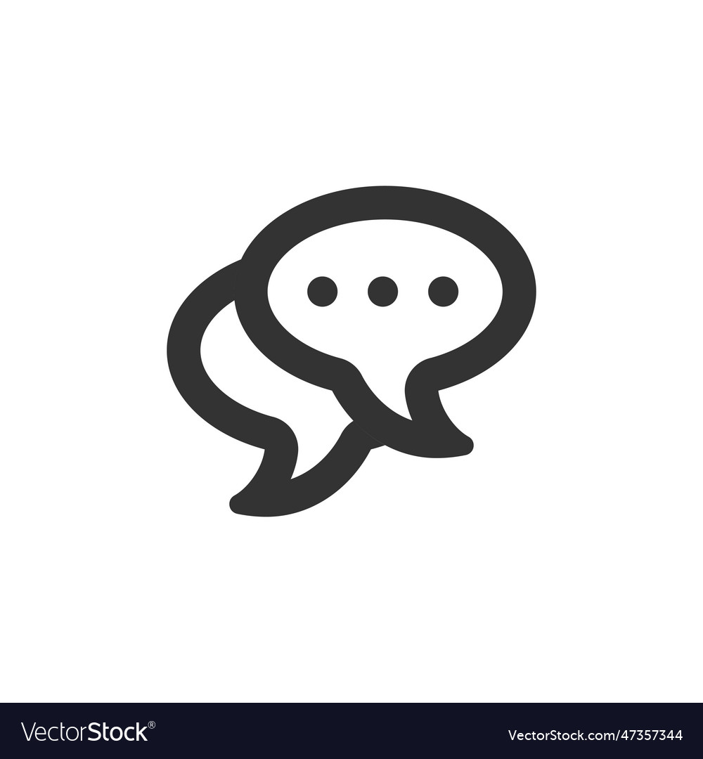 Chat speech bubble and dialog balloon line style vector image Chat speech bubble and dialog balloon line style