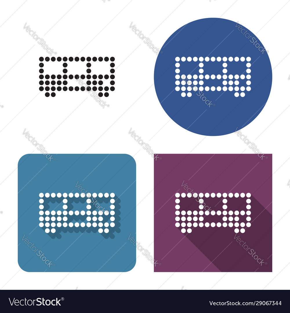 Dotted icon bus in four variants with short