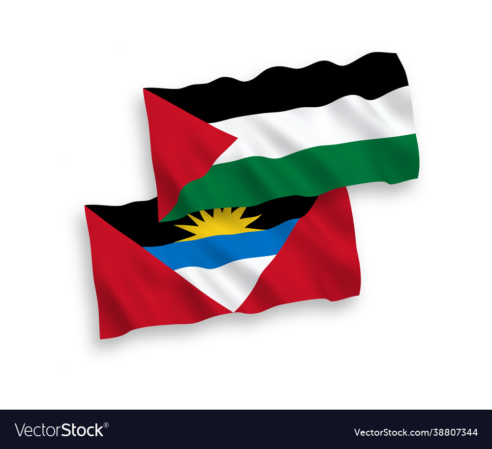 Flags antigua and barbuda palestine Royalty Free Vector